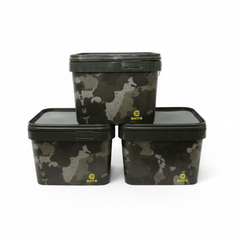 Pro Elite Baits - Seau Rectangular Bucket Camou 10L Pro Elite Baits - Seau Rectangular Bucket Camou 10L