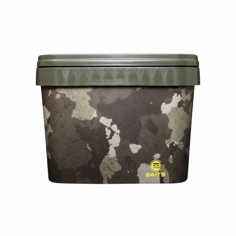 Pro Elite Baits - Seau Rectangular Bucket Camou 10L Pro Elite Baits - Seau Rectangular Bucket Camou 10L