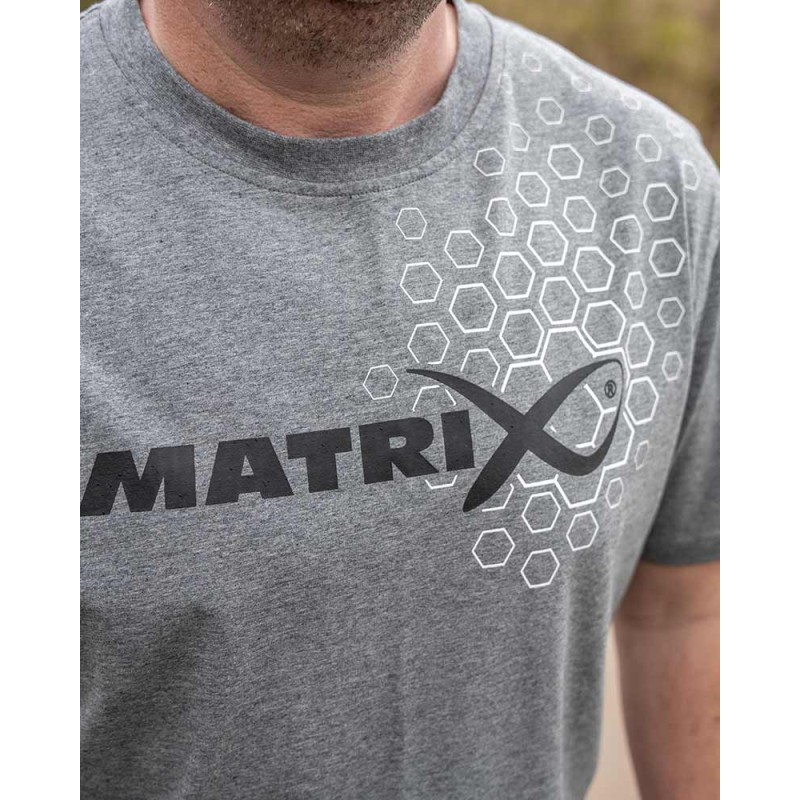 T-SHIRT HEX PRINT GREY MATRIX