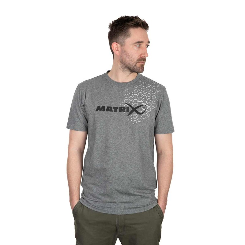 T-SHIRT HEX PRINT GREY MATRIX