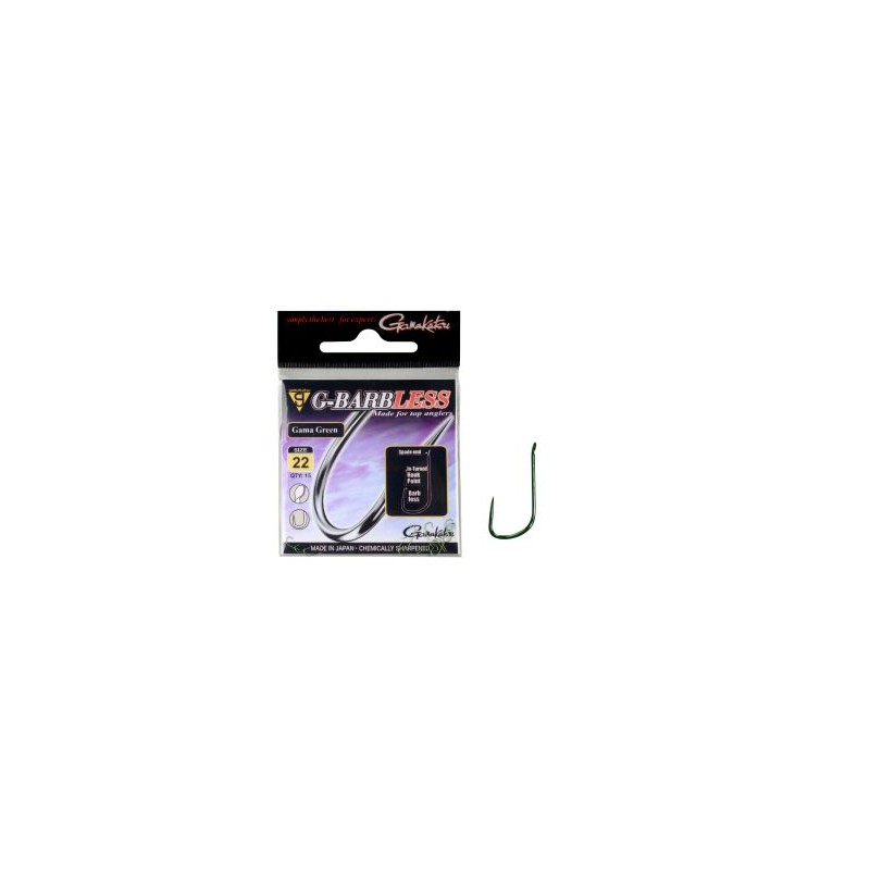 HAMEÇON G-BARBLESS GREEN GAMAKATSU HAMEÇON G-BARBLESS GREEN GAMAKATSU