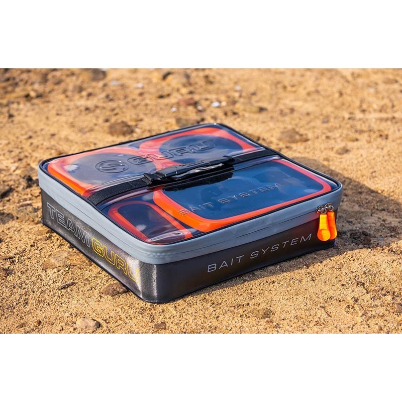 TROUSSE A APPÂTS AVEC BOITES  TEAM GURU BAIT SYSTEM GURU