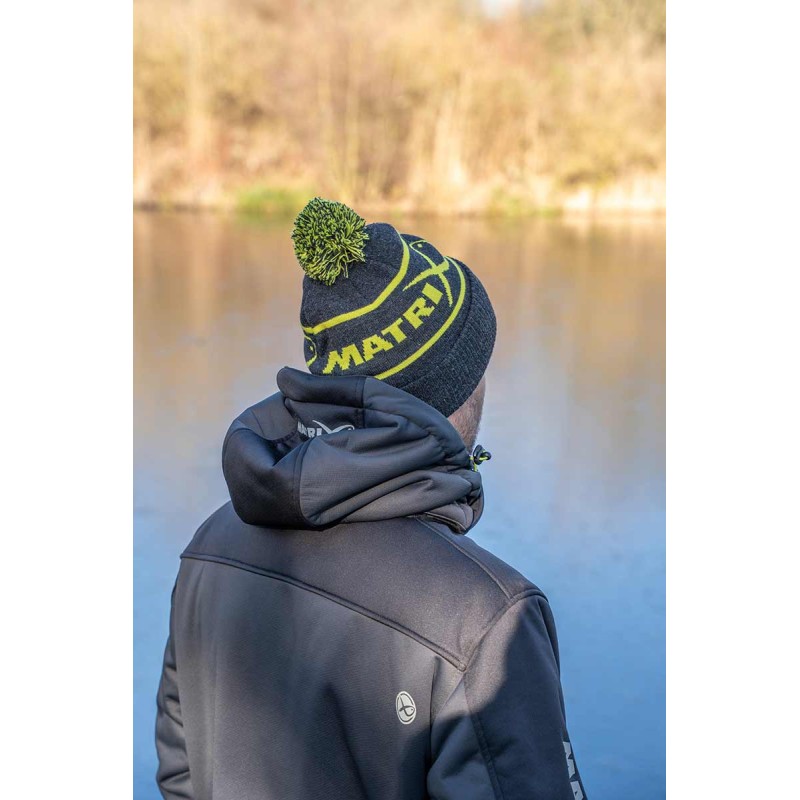 BONNET LIME ET GREY BOBBLE HAT MATRIX