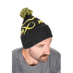 BONNET LIME ET GREY BOBBLE HAT MATRIX