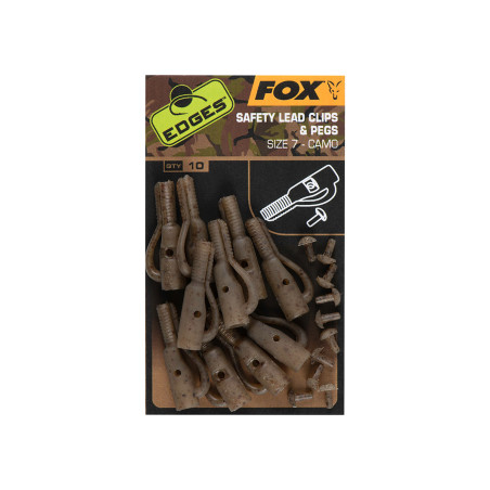 Fox Edges - Agrafe plombs Safety Lead Clips and Pegs Size 7