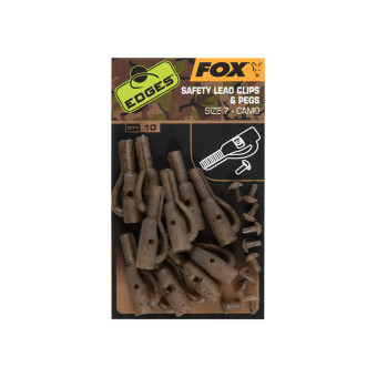 Fox Edges - Agrafe plombs Safety Lead Clips and Pegs Size 7