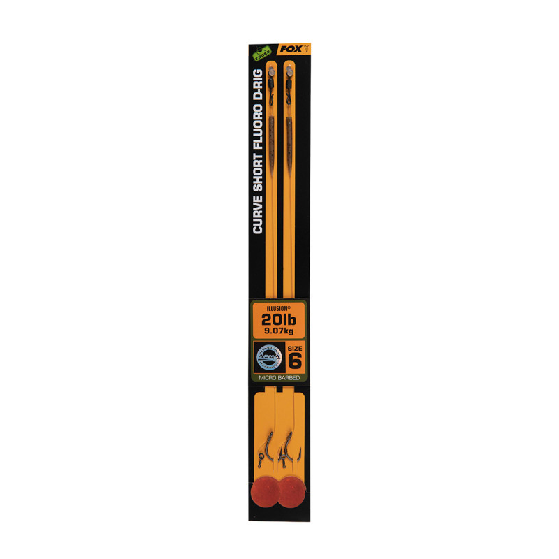 Fox Edges - Bas de ligne montés Curve Short Fluoro D-Rig No 6 20 lb Fox Edges - Bas de ligne montés Curve Short Fluoro D-Rig No 6 20 lb