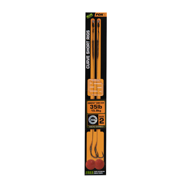 Fox Edges - Bas de ligne montés Curve Short Rigs No 2 35 lb Fox Edges - Bas de ligne montés Curve Short Rigs No 2 35 lb