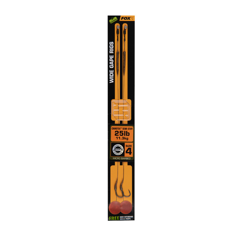 Fox Edges - Bas de ligne montés Wide Gape Rigs No 4 25 lb Fox Edges - Bas de ligne montés Wide Gape Rigs No 4 25 lb