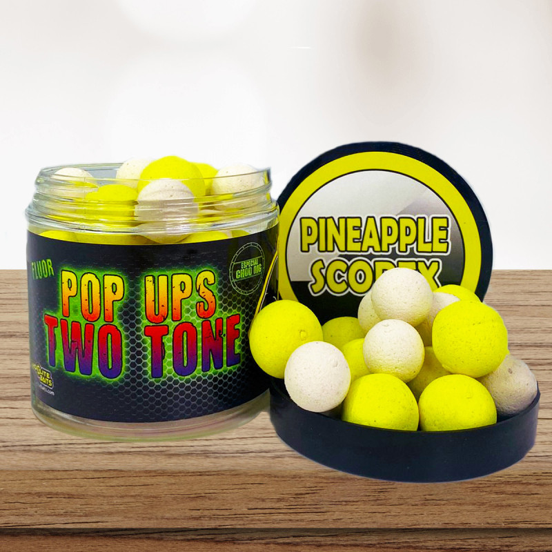 Pro Elite Baits - Pop Ups Two Tone Pineapple Scopex Fluo Pro Elite Baits - Pop Ups Two Tone Pineapple Scopex Fluo