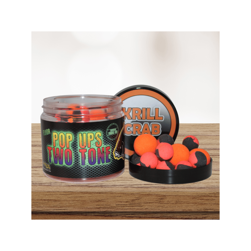 Pro Elite Baits - Pop Ups Two Tone Krill Crab Fluo Pro Elite Baits - Pop Ups Two Tone Krill Crab Fluo