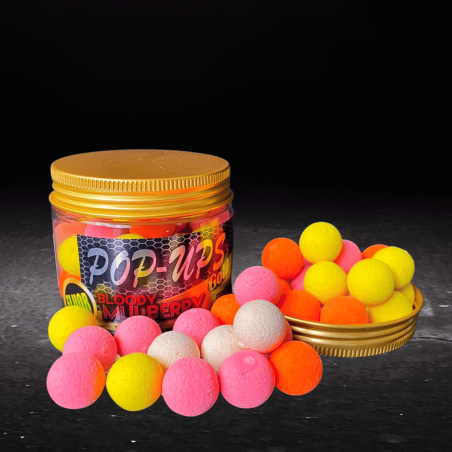 Pro Elite Baits - Pop Ups Gold Bloody Mulberry Fluo