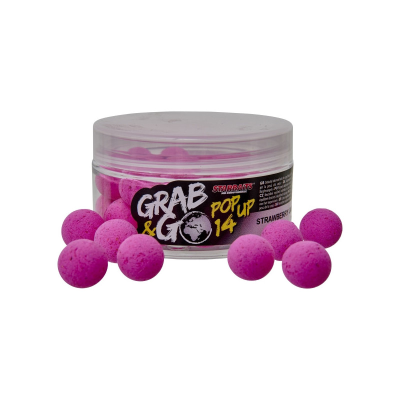 Starbaits - Pop Up Grab and Go Strawberry Jam 14mm Starbaits - Pop Up Grab and Go Strawberry Jam 14mm